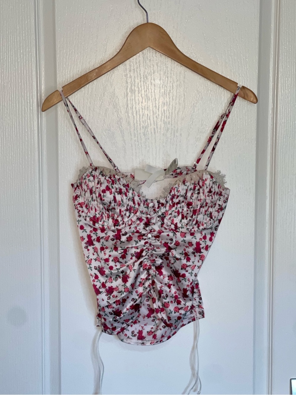 LOVE & LEMONS Victorias Secret Melrose BUSTIER Bra Corset Silk Lace Ruched Cami - Picture 4 of 10